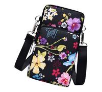 GAOFESA Support de téléphone à bandoulière tendance pour femmes et filles, voyage et usage quotidien, sac de téléphone décontracté, sac multifonction à compartiments, Let a Hundred Flower, One Size