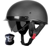 GAOFZHAO Casque Demi-Moto Rétro Allemand, Certifié ECE Casque Ouvert avec Pare-Soleil, Unisexe Adulte pour Cyclomoteurs, Scooters, Motos Urbaines(6,XL 61~62CM)