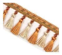 GAOGaoxin 2 Meters Decorative Tassel Fringe Trim - Durable Polyester Lace for Curtains, Sofas, and Home Decor(Yellow)