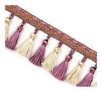 GAOGaoxin 2 Meters Decorative Tassel Fringe Trim - Durable Polyester Lace for Curtains, Sofas, and Home Decor(Purple)