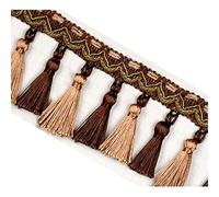 GAOGaoxin 2 Meters Decorative Tassel Fringe Trim - Durable Polyester Lace for Curtains, Sofas, and Home Decor(Dark Brown)