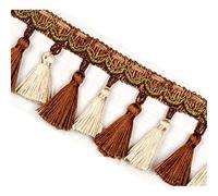 GAOGaoxin 2 Meters Decorative Tassel Fringe Trim - Durable Polyester Lace for Curtains, Sofas, and Home Decor(Bruin)