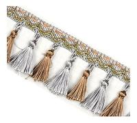 GAOGaoxin 2 Meters Decorative Tassel Fringe Trim - Durable Polyester Lace for Curtains, Sofas, and Home Decor(Grijs)