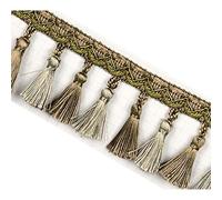 GAOGaoxin 2 Meters Decorative Tassel Fringe Trim - Durable Polyester Lace for Curtains, Sofas, and Home Decor(Grün)