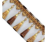 GAOGaoxin Elegant 1 Meter Beaded Tassel Fringe Trim - Decorative Sewing Ribbon for Lampshades, Cushions, and DIY Crafts(Yeiiow)