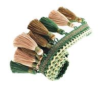 GAOGaoxin Elegant 1 Yard Tassel Fringe Trim for Crafting, Sewing, and Home Decor - Soft Polyester Edging(Grün)