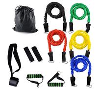 GAOHONGMEI Fitness Rally Set Stretch Workout Bands Cross Fit Pilates pour Physio Home Gym Equipment Bandes de résistance à l'exercice 11 PCS Straps Carrying Pouch -Yoga Rope-5colors