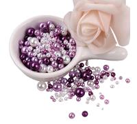 GAOINTELL 150 Pièces De Perles Artificielles pour L'artisanat d'art Perles Rondes en Résine De 3 À 8MM pour La Fabrication De Bijoux Robe De Mariée Couvre-Chef De Mariée Artisanat De Bijoux