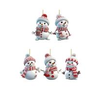 GAOINTELL Figurine de Neige et Ornement d ' Arbre, 5 pièces, sans Danger | Polyacrylate recyclable permanent, suspension facile, terrasse suspendue, pour la décoration intérieure des