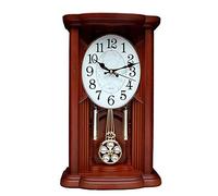 Gaojian Clock Retro Desktop Pendulum Clock Clock Horloge Murale en Bois À Pile À Quartz avec Pendule Et Carillon Westminster, Réglage du Volume Horloge Murale á Pendule These,Horloge Murale, Bois