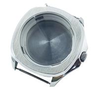 GAOJUDAF Boîtier de montre avec cristal saphir for 2824 ST2130 PT5000, coque de boîtier de montre mécanique argentée 1 pièce(Silver)