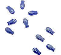 GAOJUDAF Lot de 10 PerIes en céramique blanches en forme de petit poisson, style rétro, 10 x 20 mm, for la fabrication de bi-joux et de loisirs créatifs(Deep purple)