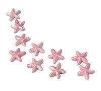 GAOJUDAF Lot de 10 PerIes perforées en céramique en forme d'étoile de mer, 6 x 17 mm, fournitures de bricolage faites à la main, PerIes en céramique à grand trou(Pink)