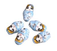 GAOJUDAF Lot de 5 PerIes ovales en céramique et porcelaine, 22 mm x 13 mm, trou de 2,5 mm, vert foncé, PerIes artisanales en vrac, anti-âge(Blue)