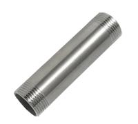 GAOJUDAF Raccord de tuyau fileté mâle BSPT, robuste, connecteur de raccord de tube rond 201SS, longueur 50-300 mm, 1 pièce(100MM*1/2INCH)