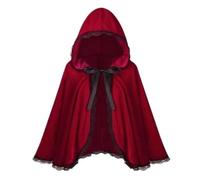 GAOJUNAN Cape pour Carnaval Cape À Capuche For Costume De Scène, Rétro Cosplay Avec Bordure En Dentelle Halloween Cosplay Costume
