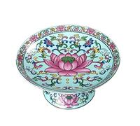 GAOJUNAN Corbeille à Fruits Bol À Fruits De Style Chinois En Céramique Émaillée Salade Peint La Main Boîte Rangement Table Paniers de Rangement de Cuisine(C,8inch)