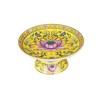 GAOJUNAN Corbeille à Fruits Bol À Fruits De Style Chinois En Céramique Émaillée Salade Peint La Main Boîte Rangement Table Paniers de Rangement de Cuisine(A,7inch)