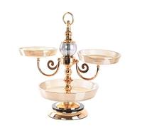 GAOJUNAN Corbeille à Fruits Bols de fruits en verre cristal Assiette collation style européen Table basse créative bonbons doubles panier séchés Paniers de Rangement de Cuisine