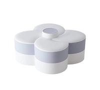 GAOJUNAN Corbeille à Fruits Cuisine de fruits créatifs Boîte bonbons en plastique Pétale Double couche Plaque Divisé Snack Candy Home Noix Stockage Paniers de Rangement de Cuisine(White gray)