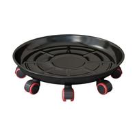 GAOJUNAN Support Roulant pour Plantes Plateau Mobile Épaissi Roue Universelle Pot De Fleur Domestique Base Plaque Fer Ronde Chariot Robuste(Black,42cm)