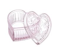 Gaolinci Boîte de rangement en forme de cœur en cristal avec couvercle en relief