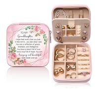 GAOLZIUY Boîte à bijoux de voyage pour petite-fille de la part d'une grand-mère, d'une petite-fille, étui de rangement portable, cadeau d'anniversaire, de Noël, de remise de diplôme pour