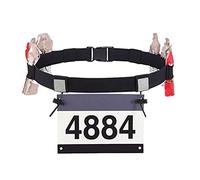 gaomin Porte Dossard, Ceinture Porte dossard avec 6 cerceaux de Gel énergétique, Ceintures de Course Triathlon réfléchissantes, Ceinture de Jour de Course, pour Marathon, Semi-Marathon, Course