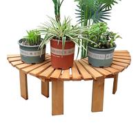 Gaommini Banc d'arbre incurvé extérieur, Tabouret de Jardin en Bois, siège de Patio, Chaise de Cour Semi-Circulaire Enveloppant Autour du siège d'arbre pour arrière-Cour Porche Avant(Brun,Half Round)