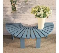 Gaommini Banc Semi-Circulaire - Noir Bleu Marron, Banc d'arbre extérieur en Bois Enveloppant pour bancs de Patio, Porche, Chaise de Loisirs, Tabouret de Jardin(Bleu,Half Round)