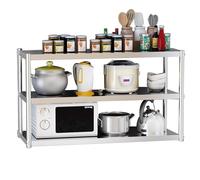 Gaommini Étagère Murale de Rangement pour Cuisine, Porte-Plateaux, Organisateur, 60/80/100/120 cm, étagère Suspendue Flottante, Support à Fleurs, Robuste, Acier Inoxydable(120x35x75cm)