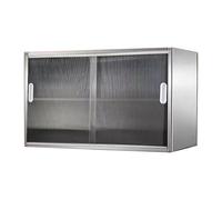 Gaommini Étagère Murale pour Cuisine Rangement Suspendu pour casseroles et poêles Étagères flottantes - Rack de Rangement en Acier Inoxydable + Portes en Acrylique(2-Layer 60x30x70cm)