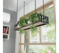 Gaommini Étagères suspendues pour Pots de Fleurs au Plafond - Trois Styles, étagères flottantes pour Bar, Salon ou Boutique de Fleurs, étagère Murale avec Structure en métal.(A,80x25x15cm)