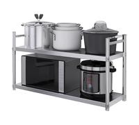 Gaommini Support Mural pour casseroles et poêles de Cuisine, en Acier Inoxydable, étagère Commerciale, Organisateur pour Four à Micro-Ondes, étagère pour cuisinière à épices(150X35X55CM)