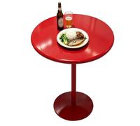 Gaommini Table à Manger Ronde Rouge, Hauteur de comptoir, Table de Bar | Table de bistro à cocktails, pour pub, salon, patio, extérieur, restaurant, table d'appoint(60x60x72cm)