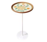 Gaommini Table Basse Ronde pour Boissons | Table de Chevet d'appoint, Petite Table d'appoint, canapé, Table de Chevet avec Motif Patchwork de Coquillages | Bureau de Table à Manger(A)