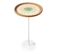 Gaommini Table Basse Ronde pour Boissons | Table de Chevet d'appoint, Petite Table d'appoint, canapé, Table de Chevet avec Motif Patchwork de Coquillages | Bureau de Table à Manger(E)