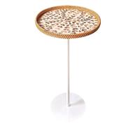 Gaommini Table Basse Ronde pour Boissons | Table de Chevet d'appoint, Petite Table d'appoint, canapé, Table de Chevet avec Motif Patchwork de Coquillages | Bureau de Table à Manger(C)