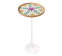 Gaommini Table Basse Ronde pour Boissons | Table de Chevet d'appoint, Petite Table d'appoint, canapé, Table de Chevet avec Motif Patchwork de Coquillages | Bureau de Table à Manger(B)