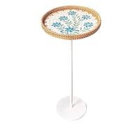 Gaommini Table Basse Ronde pour Boissons | Table de Chevet d'appoint, Petite Table d'appoint, canapé, Table de Chevet avec Motif Patchwork de Coquillages | Bureau de Table à Manger(D)
