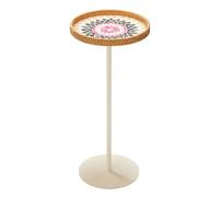 Gaommini Table d'appoint Ronde avec Motif Patchwork de Coques de 30 cm, Table Basse, Table de Cocktail pour Petits espaces, canapé, Salon, Chambre à Coucher(A)
