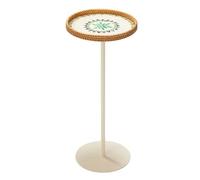 Gaommini Table d'appoint Ronde avec Motif Patchwork de Coques de 30 cm, Table Basse, Table de Cocktail pour Petits espaces, canapé, Salon, Chambre à Coucher(B)
