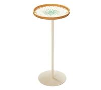 Gaommini Table d'appoint Ronde avec Motif Patchwork de Coques de 30 cm, Table Basse, Table de Cocktail pour Petits espaces, canapé, Salon, Chambre à Coucher(C)