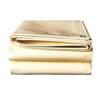 Gaommini Tarp Sheet Beige Bâche de Protection pour extérieur 4 x 4 m 420 g/m² Heavy Duty Auvent Tente pour Meubles Jardin Camping Tapis de Sol 0,40 mm d'épaisseur avec œillets (Size : 4x4m)