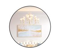 GAOMON Miroir Rond Moderne pour décoration Murale, Miroir Mural pour entrée, Salle de Bain, Salon, Facile à Installer, Noir Mat (50,8 cm)