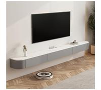 GAONUDAN Meuble TV Mural, Meuble TV Flottant, Console multimédia de Divertissement, étagères flottantes avec Porte, pour Niche de Rangement sous la télévision (Couleur : Gris, Taille : 180 cm)
