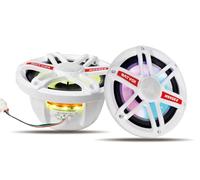 Gaooger MS65E2 Haut-parleurs marins de 16,5 cm, 300 W max 2 voies étanches IP67 avec lumières LED 7 couleurs, manipulation haute puissance pour bateaux et véhicules d'extérieur, blanc (2 haut-parleurs