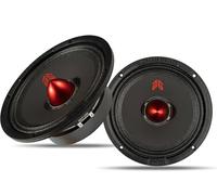 Gaooger MX65E1 Haut-parleur de milieu de gamme 16,5 cm Red Bullet, 400 W max, 6 Ohms, haut-parleurs de porte audio de qualité supérieure pour système audio stéréo de voiture ou camion, noir (2