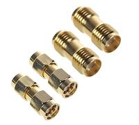 Gaoominy 2 Pcs SMA Male vers SMA Male Plug 2 Pcs SMA Femme vers SMA Femelle Jack RF Coaxial Adaptateur Connecteur