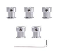 Gaoominy 5PCS Poulie crantee Aluminium GT2 20 Dents alesage de 5mm Largeur 6mm et Clef pour l'imprimante 3D RepRap Prusa i3